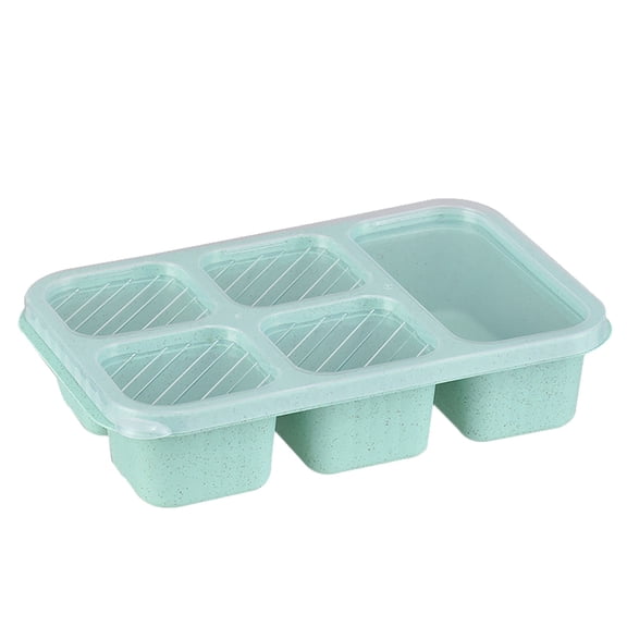 Bento Box Portable Snack Containers With 5 Compartments For Meal Prep Lunchable Container Reusable And Bpa-Free(Green-5Compartments 24X16X5Cm)
