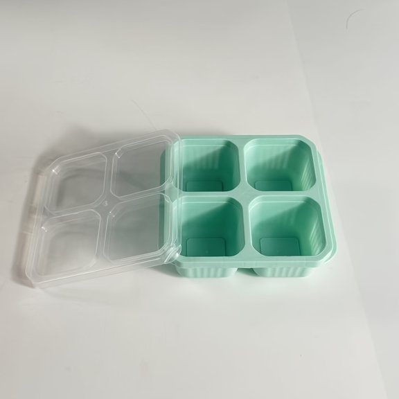 Bento Box Set (with Lid), 4 Compartment Food Storage Container, Leak-Proof Lunch Box with Anti-Slip Stripe PatternPP Plastic Food Storage Container for Picnic Microwave and Dishwasher Safe (4 Colors)