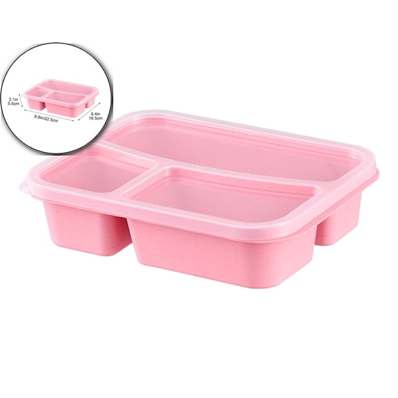 Bento Box, Snack Containers with 3 Compartments for Meal Prep & On-the-Go, Lunchable Container Reusable