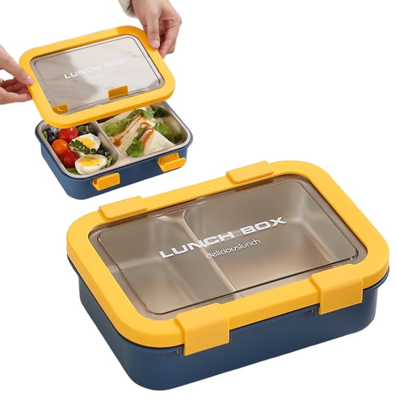 Bento Box,Stainless Steel Containers with Lids – Compartment Food Storage Container, Leak-Proof Metal Lunch Box for Adults, Dishwasher Safe, Portable for Work & Outdoor