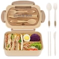 thumbnail image 1 of Bento Box for Adult,1200 ML Lunch Containers for Adults,LeakProof Lunch Box with Utensils,BPA Free,3 Compartment Bento Box Microwave Safe,Green, 1 of 7