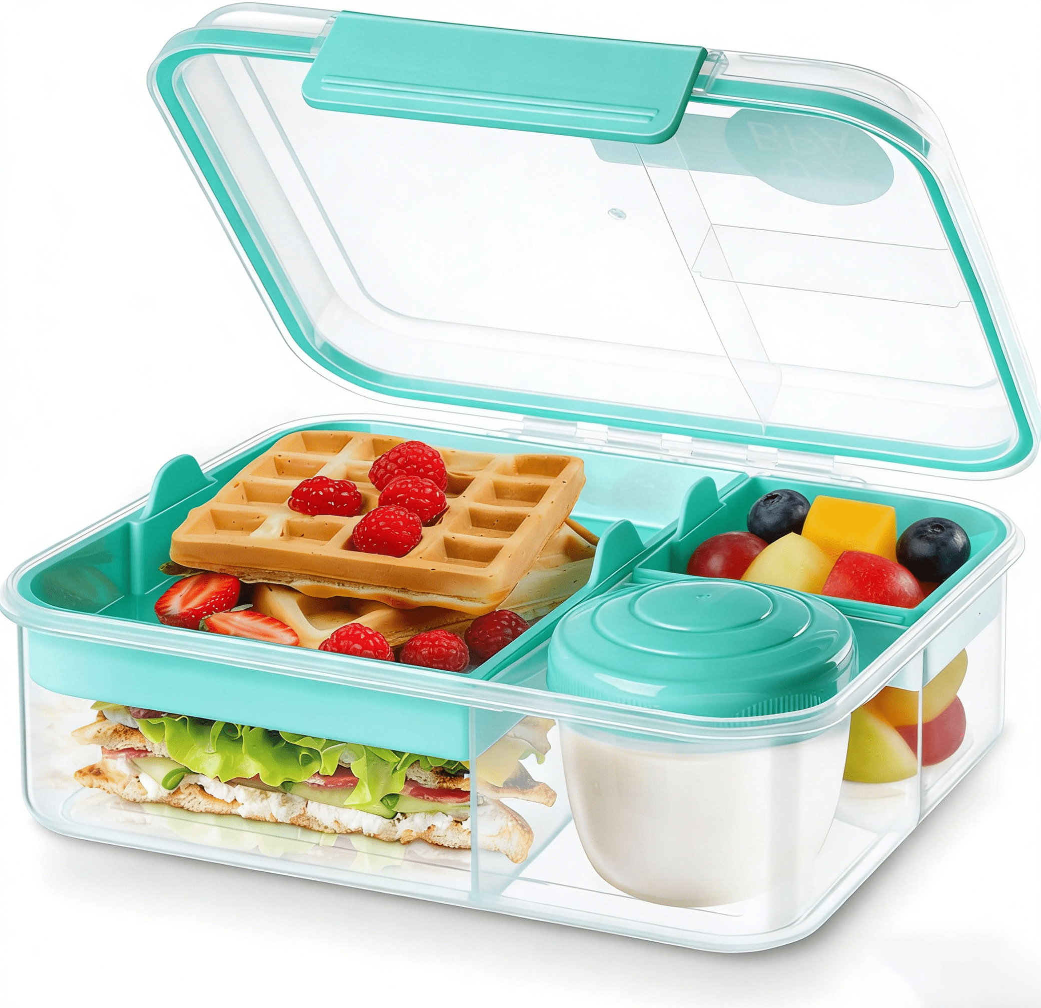 GARITIN Bento Box, Adult Lunch Bento Box, Plastic Lunch Box with Handle to Go, Lunch Containers for Adults, Portable Lunch Containers, Food Box Suit for Work Picnic Travel( 1.65 L )