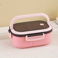 thumbnail image 1 of Bento Box for Adults,Double-Layer Bento Box Compartmentalized Lunch Box Microwave-Specific Adults and Office Worker Meal Box,Pink, 1 of 6