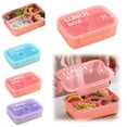 thumbnail image 1 of Bento Box with Utensils,Leak Proof Lunch Containers,Dishwasher and Microwave Safe Lunch Containers for Adults,8.27x5.91x2.56 Inch,Pink, 1 of 8