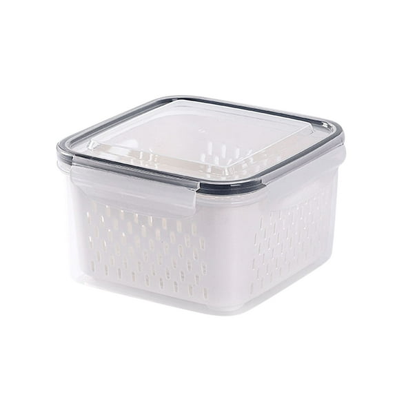 Bento Boxes for Adults, Bento Box for Kids, Fruit Vegetable Storage Containers for Fridge Draining Fresh Containers 3 in 1 Produce Storage Containers Large Organizer Bins with Lid & Colander