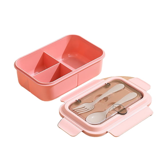 Bento Boxes for Adults - 1200 ML Bento Lunch Box Container with Spoon & Fork - 3 Compartments, Leak-Proof,Durable, BPA-Free and Food-Safe Materials