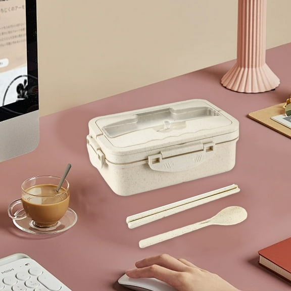 Bento Lunch Box, 1000 ML Bento Lunch Box with Spoon and Chopsticks, Leak-Proof, BPA-Free, Microwave and Dishwasher Safe, Durable Perfect Size for On-the-Go Meal