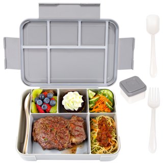 Feoflen 2 in 1 Plug-in Bento box, Electric Heating Bento box for Car, 1.5L  Protable Lunch Box with Fork and Spoon, Food Warmer Container, Thickened