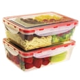 thumbnail image 1 of Bento Lunch Box 2pcs set 40,5 oz- Meal Prep Containers Microwavable - BPA Free Leak Proof - Portion Control Food Organizer Boxes 3 Removable Compartments Dishwasher Compatible w/ Snap Locking Lid, 1 of 7