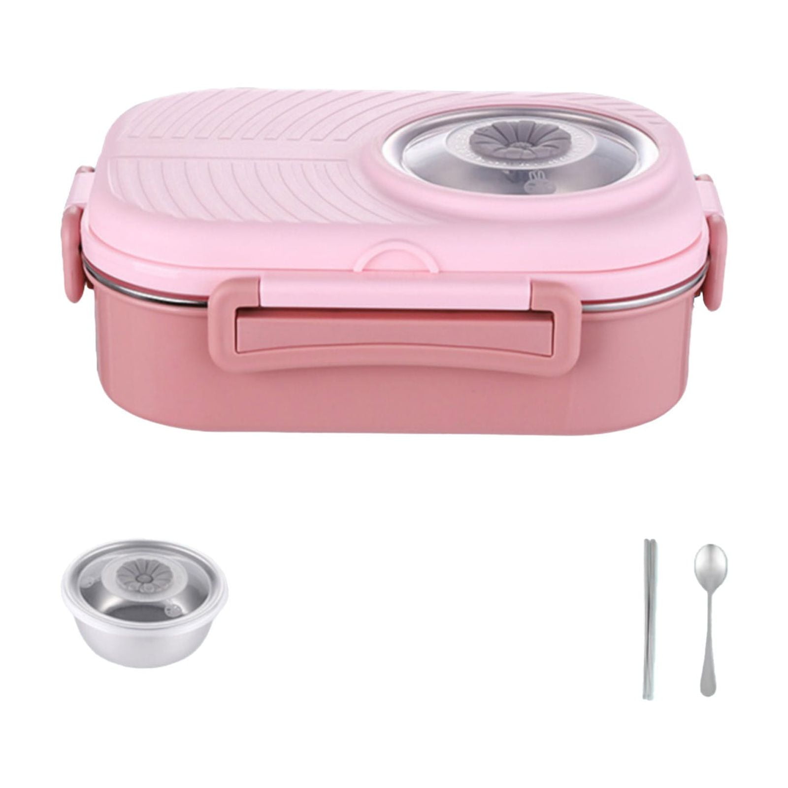 Bento Lunch Box, 304 Stainless Steel Portable Leakproof Lunch Food Containers Set with 2 Compartment for Adults - with Chopsticks Spoon Soup Bowl Gift for Friends, Family (Navy) Multisize