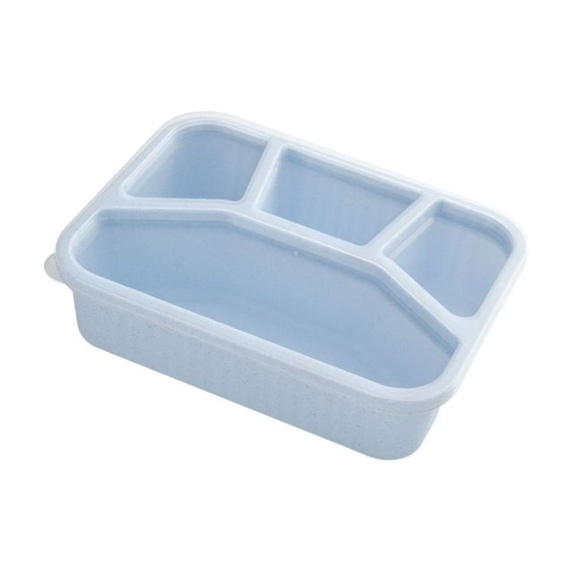 Bento Lunch Box, 4 Compartment Meal Prep Containers,Bento Box for Kids, BPA Free Plastic Reusable Food Storage Containers - Stackable, Suitable for Schools, Companies,Work and Travel,Blue