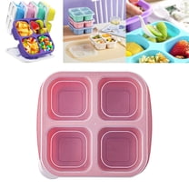 Bento Lunch Box, 4 Compartment Snack Containers, Divided Snack Box, Meal Prep Lunch Containers For Kids/Toddle/Adults, Food Storage Containers for School, Work and Travel (1 Pcs) 6.69x5.98x2.17"