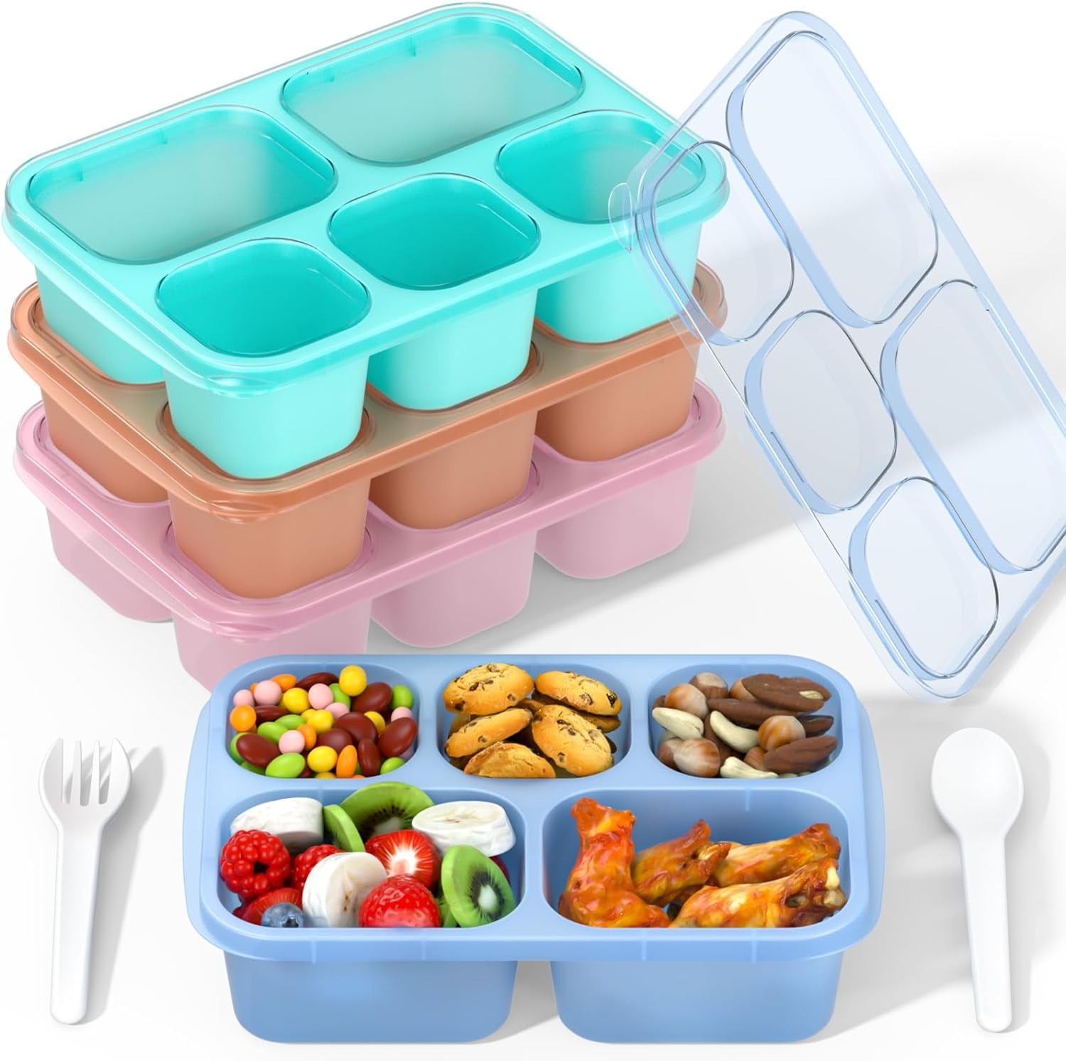 Lunchables Stackable Adult Lunchables 4-Pack With 5 Compartments - Stackable Meal Prep ...