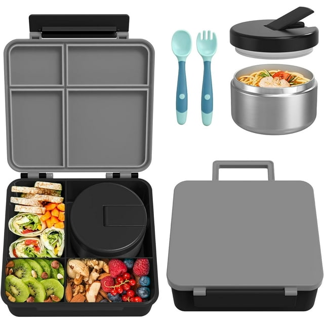 Bento Lunch Box with 8oz Soup Thermo, Kids Leakproof Lunch Food