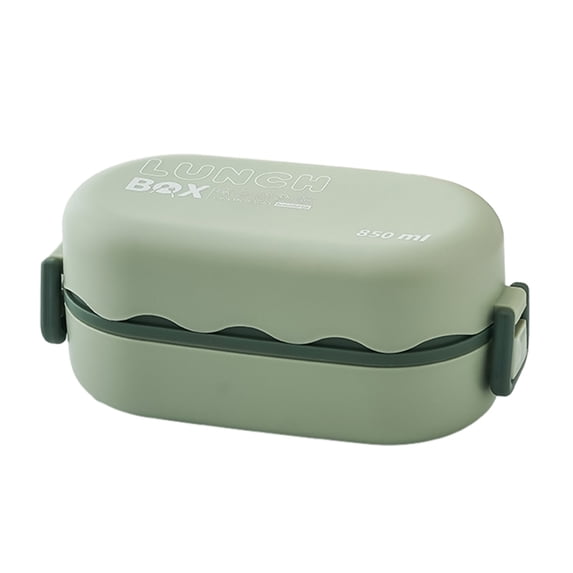 Bento Lunch Box Adult Stainless Steel Leak-Proof Double-Layer Stackable Microwave Safe Dishwasher Safe 7.68 in x 3.54 in x 3.34 in
