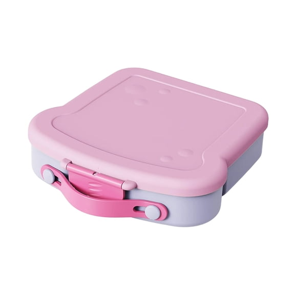 Bento Lunch Box,Bread-Shaped 4-Compartment Lunchable Food Container,With Sauce Cup, Utensils & Brush,Reusable Snack Container With Lid,Leak-Proof Lunch Box With Carrying Handle,Bento Box,F