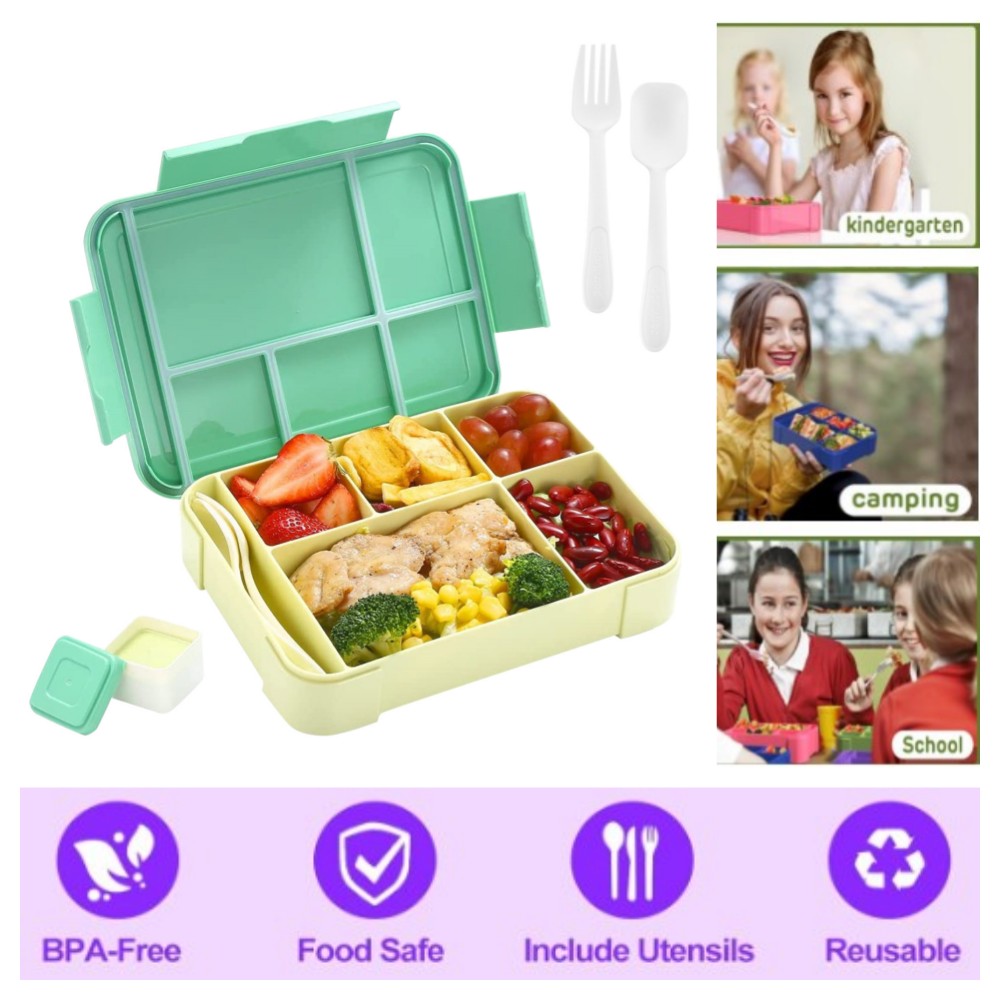 Bento Lunch Box for Kids Adult 1330ml Leak Proof Lunch