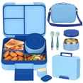 thumbnail image 1 of Bento Lunch Box Set for Kids with 9.5oz Soup Thermo Leak-Proof Lunch Food Container with Insulated Hot Food Jar for Kid Toddler Girls Boys Teens to School,Travel Blue, 1 of 8