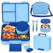 Bento Lunch Box Set for Kids with 9.5oz Soup Thermo Leak-Proof Lunch Food Container with Insulated Hot Food Jar for Kid Toddler Girls Boys Teens to School,Trave
