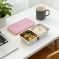 thumbnail image 1 of Bento Lunch Box Stainless Steel, Reusable 2-Compartment Food Container,Leak Proof, Easy to Clean,Pink, 1 of 6