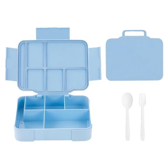 Bento Lunch Box for Student, Compact Plastic Lunch Container, Storage Container with Multiple Compartments, 1 Pc Meal Prep Lunch Box, Includes Fork and Spoon Set, Perfect for