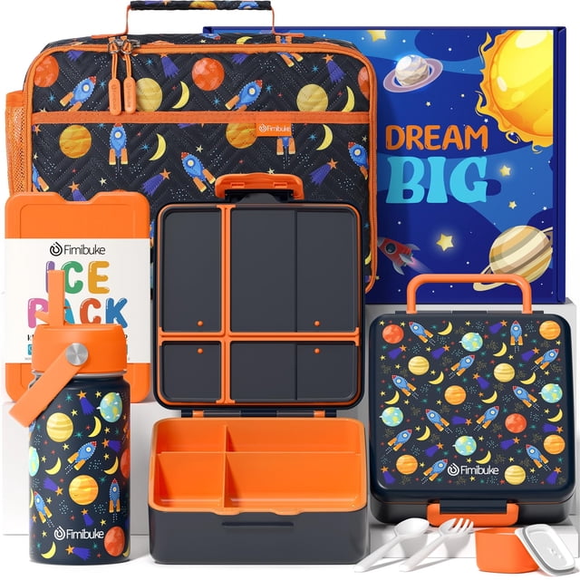 Bento Lunch Box with 4 Compartments, Insulated lunch Bag, 14oz ...