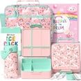 thumbnail image 1 of Bento Lunch Box with 4 Compartments, Insulated lunch Bag, 14oz Stainless Steel Water Bottle, Ice Pack, Utensils Set (Unicorn), 1 of 9