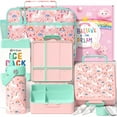 thumbnail image 1 of Bento Lunch Box with 4 Compartments, Insulated lunch Bag, Stainless Steel Insulated Water Bottle, Ice Pack & Utensils Set, Unicorn, 1 of 8