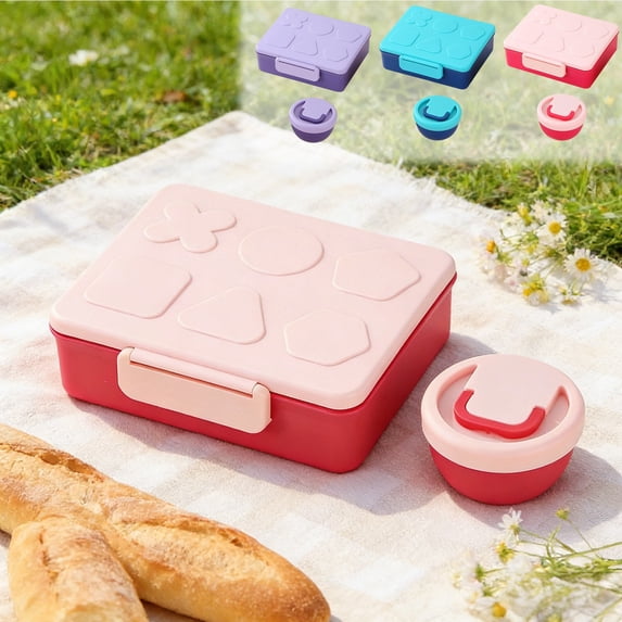 Bento Lunch Box with Soup Bowl & Utensils – 1900ML Leakproof Food ...