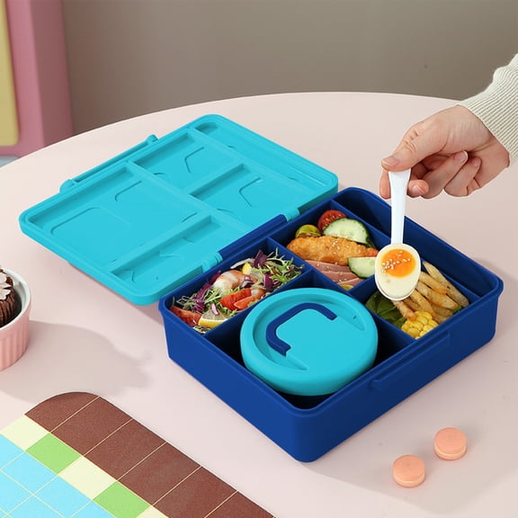 Bento Lunch Box with Soup Bowl and Utensils, Food Container With Compartments, Meal Prep Containers, Insulated Lunch Box for Office Picnic Working