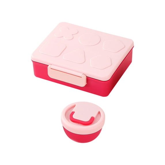 Bento Lunch Box with Soup Thermo, Leakproof Lunch Food Containers with 4 Compartment, Thermo Insulated Hot Food Jar for Travel Office