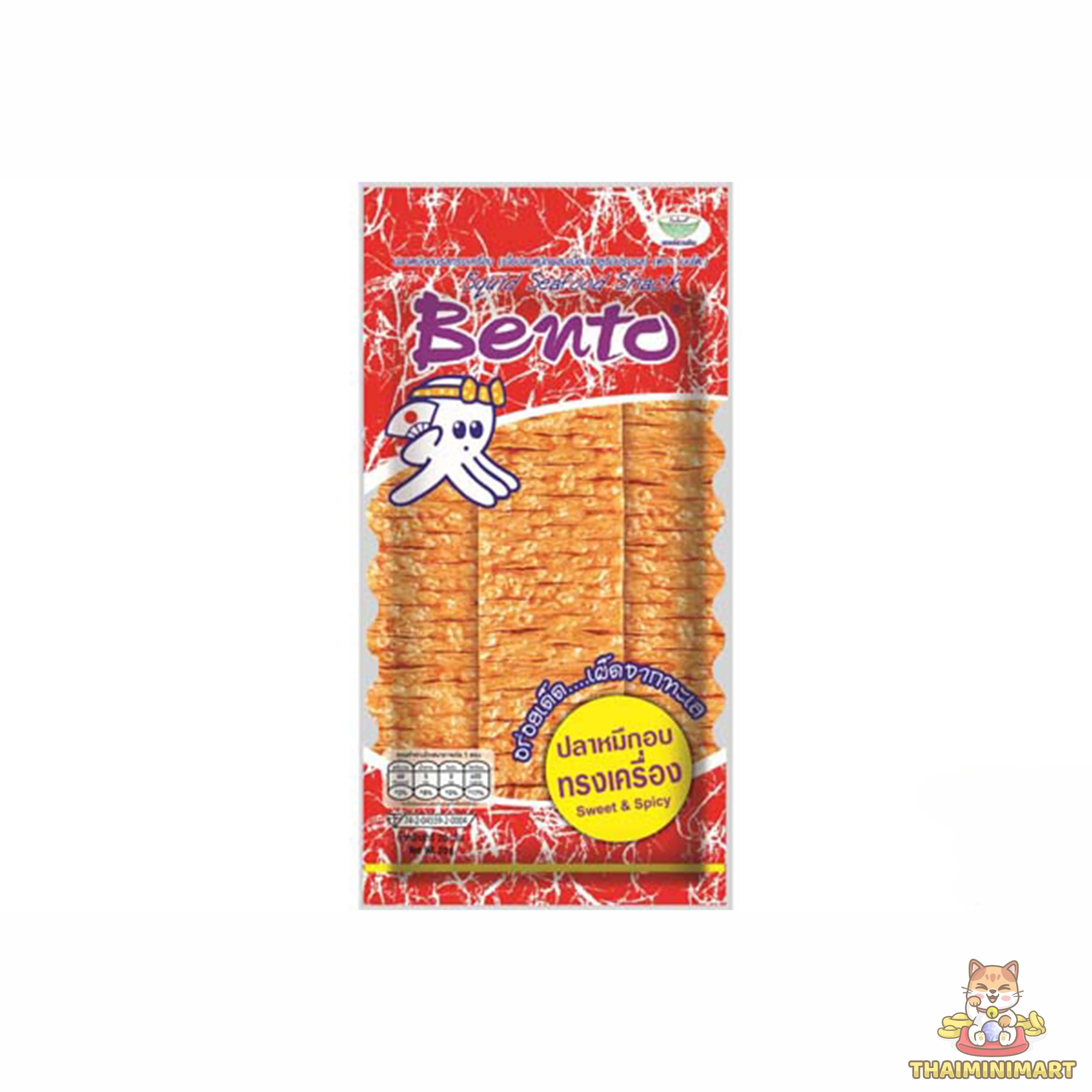 Bento Squid Seafood Snack Sweet Spicy Flavored 20g เบนโตะ ปลาหมึกอบทรงเครื่อง 20กรัม