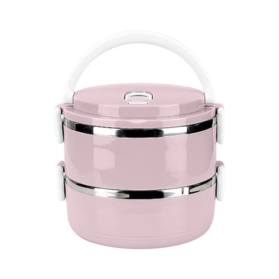 Bento Stainless Steel Lunch Box with Bow Handle, Multi-Layer Thermal Insulation Food Container, Leak Proof Design for School Office Fresh Keeping