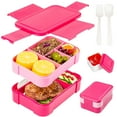 thumbnail image 1 of Bento boxes, Leak-Proof Lunch Box Containers, 1500ML-7 Compartment Bento Lunch Box with Cutlery Set, Stackable Bento Box for Adults, Microwave and Dishwasher Safe Lunchbox(Rose Red), 1 of 6