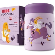 Bentoheaven Kids Food Jar 10oz - Vacuum Insulated Food Container - Premium Double Wall Stainless Steel - Easy to Open - Keeps Soup & Food Hot/Cold - Lunch Box Thermos for Hot Food Kids Mauve