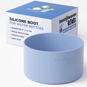Bentoheaven Silicone Water Bottle Boot - Noise & Scratch Protector Sleeve for 3-inch Diameter Bottles, Tumbler & Cup (17-40 oz), Bottom Protective Bumpers, Water Bottle Accessories (Blue)
