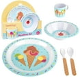 thumbnail image 1 of Bentology 5 Pc Mealtime Baby Feeding Set for Kids and Toddlers - Includes Plate, Bowl, Cup, Fork and Spoon Utensil Flatware - Durable, Dishwasher Safe, BPA Free - Ice Cream, 1 of 5