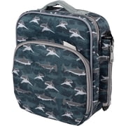 Bentology Insulated Lunch Box w Snack Pocket & Water Bottle Holder-Boys or Kids Shark School Lunchbox Tote Keeps Food Hotter or Colder Longer- Reusable Bag Fits Most Bento Boxes, Ice Packs