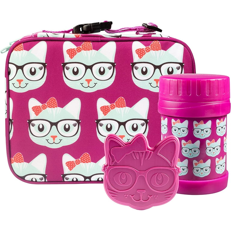 Bentology Kids Lunch Bag Set (Kitty) w Reusable Hard Ice Pack and  Double-Insulated Food Jar - Perfect Lunchbox Kits for Girls Back to School  