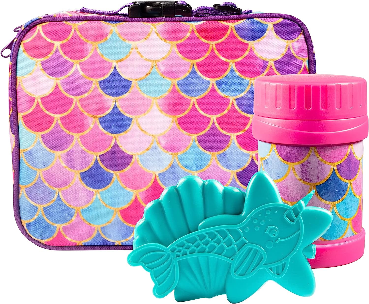 Bentology Kids Lunch Bag Set (Mermaids) w Reusable Hard Ice Pack and  Double-Insulated Food Jar - Perfect Lunchbox Kits for Girls Back to School  