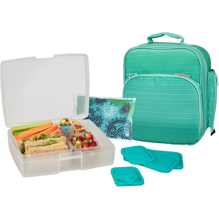 Bento Lunch Boxes with Bags Ice Packs | Bento-Box Insulated Bag Ice Cold  Pack Set of Two for Kids Adults | Value Container Set for School Kid  Lunches