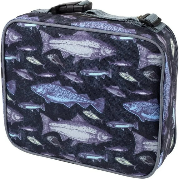 Bentology Lunch Box for Boys - Kids Insulated, Durable Lunch Box Tote Bag Fits Bento Boxes, Nesting Containers w/ Lids & Bottles, Lunch Sleeve Keeps Food Hotter or Colder Longer, Fish