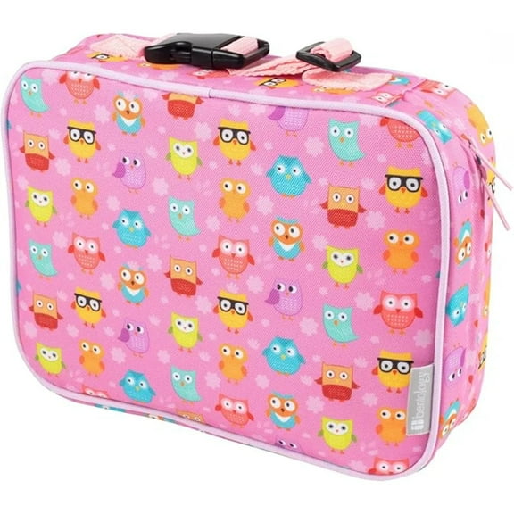 Bentology Lunch Box for Girls- Kids Insulated, Durable Owl Lunchbox Tote Bag Fits Bento Boxes, Jars & Bottles- Reusable School Lunch Sleeve Keeps Food Hotter or Colder Longer