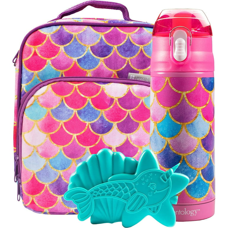 Bentology Lunch Box Set for Kids - Girls Insulated Lunchbox Tote, Water  Bottle, and Ice Pack - 3 Pieces - Mermaid 