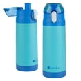 thumbnail image 1 of Bentology Stainless Steel 13 oz Insulated Water Bottle (Blue) - Easy to Use for Kids- Reusable Spill Proof BPA-Free, Fits in Most Lunch Boxes for School, Sports, Camps- Keep Drink Cold All Day, 1 of 5