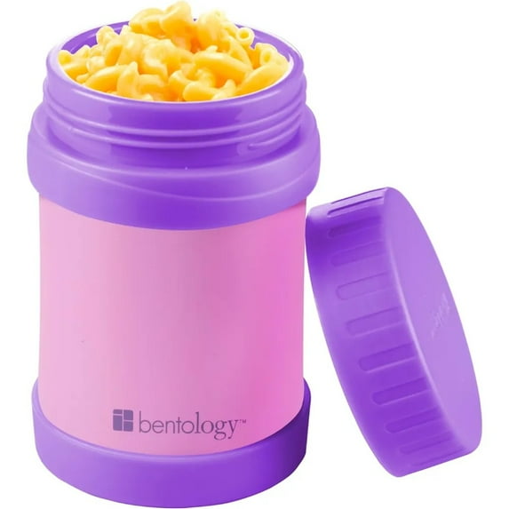Bentology Stainless Steel Insulated 13oz Lunch Jar Thermos for Kids- Pink- Large Leak-Proof Storage for Hot or Cold Food, Soups, Liquids with Wide Mouth- BPA Free for School Lunch Boxes, Bags