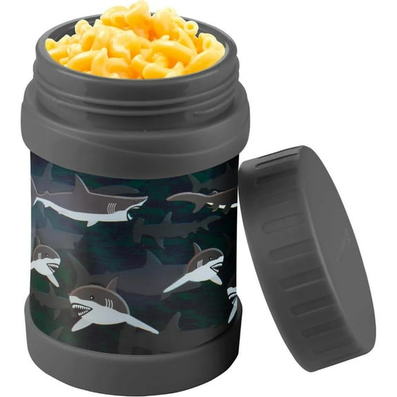 Bentology Stainless Steel Insulated 13oz Lunch Jar Thermos for Kids - Shark - Large Leak-Proof Storage for Hot or Cold Food, Soups, Liquids with Wide Mouth-BPA Free, Back to School Lunch Boxes, Bags