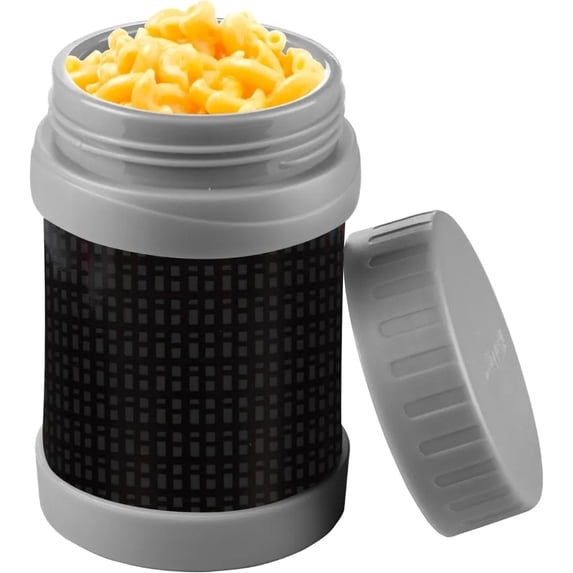 Bentology Stainless Steel Insulated Lunch 13 oz Jar for Kids Large Leak-Proof Storage Container for Hot & Cold Food, Soups, Liquids - BPA Free - Fits Most Lunch Boxes and Bags - Black
