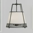 thumbnail image 1 of Benton 3L Black Wire Cage Modern Industrial Pendant Light White Linen Shade, 1 of 12