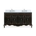 thumbnail image 1 of Benton Collection 60" Black Hand-Painted Floral Double Sink Bathroom Vanity, 1 of 6